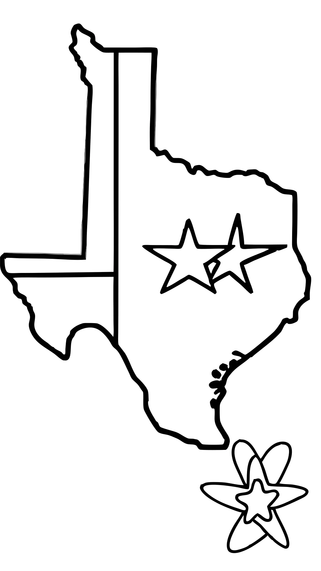 Página para colorear de la bandera de Texas